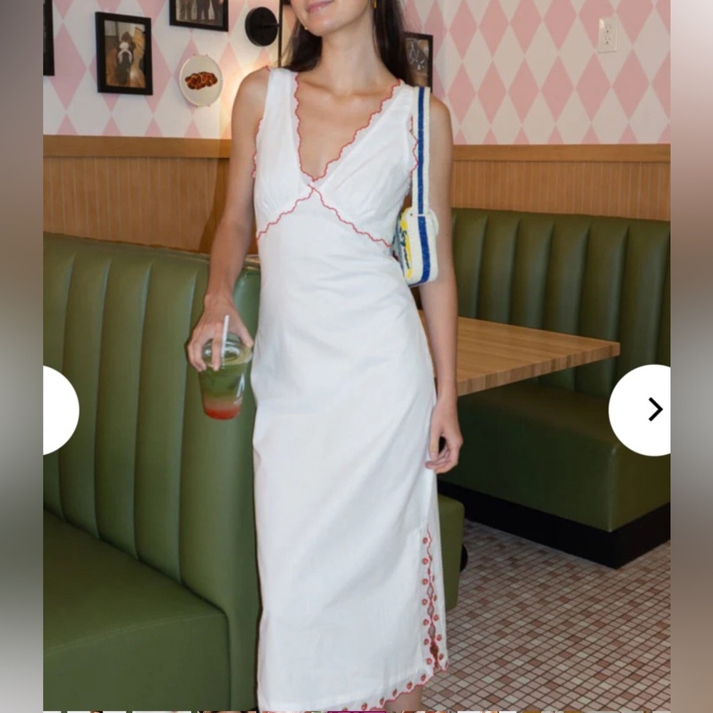 Anthropologie Strawberry π Bonnie Embroidered Midi Dress by Jacquie the Label - Picture 11 of 16